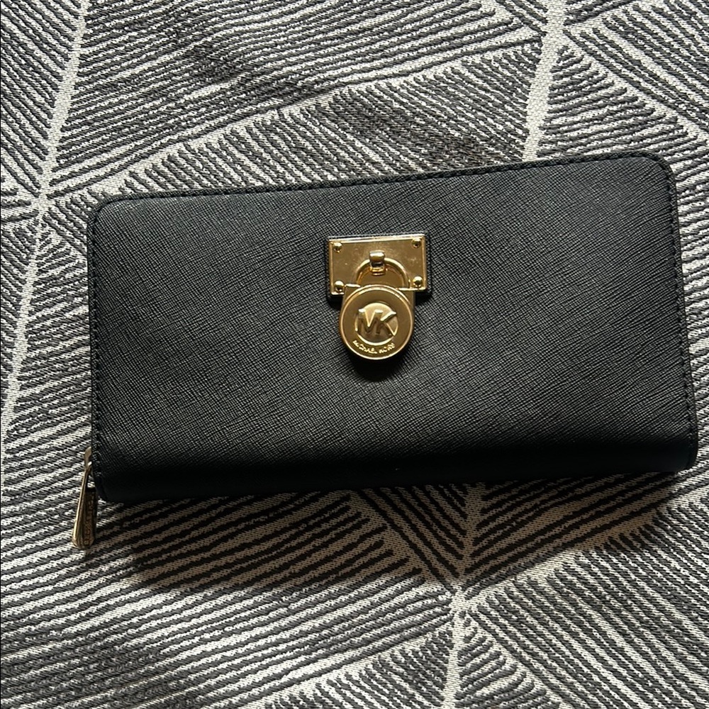 Michael Kors Black Wallet with Gold Accents